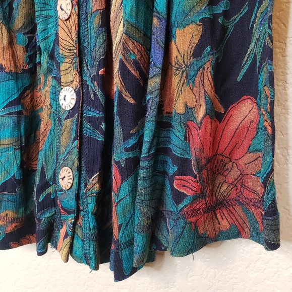 Vintage Carole Little Floral Mini Dress Size 4P - Picture 10 of 11